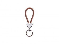 Sublimation Heart Braided Keyring (Brown)