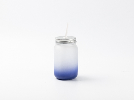 15oz/450ml Sublimation Blanks Mason Jar No Handle (Frosted, Gradient Color)