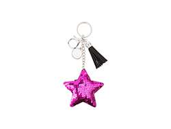 Porta-Chaves Estrela Lentejoulas com borda (Magenta)