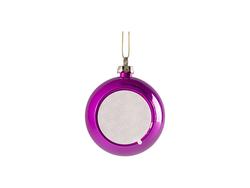 Enfeite de bola de Natal em plástico brilhante de 8 cm sem encaixe (roxo)Quantidade mínima: 2000 peças