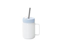 Mason Jar com Alça Inox 16oz/480ml com Tampa Azul CelesteQuantidade mínima:2000uds