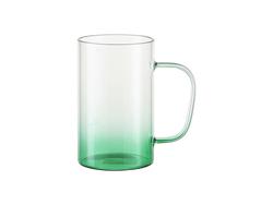 Taza de Cristal 18oz/540ml (Transparente, Degradado Verde)