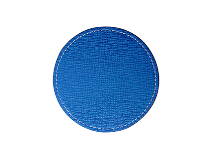 Posavasos Redondo Cuero PU (Φ9.5cm,Azul)