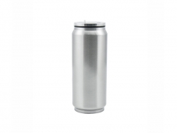 Sublimation 12oz/350ml Stainless Steel Coke Can with Straw(Silver)