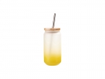 Sublimation Blanks 18oz/550ml Glass Mug Gradient Yellow