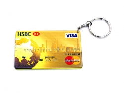 信用卡形塑料边彩钥匙扣