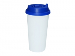 Mug de voyage ECO en plastique avec couvercle bleu marine Sublimation Transfert Thermique