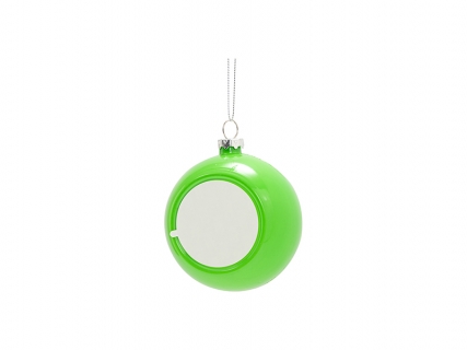 7.8cm Plastic Christmas Ball Ornament (Glossy Green)