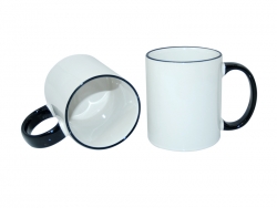 Sublimation 11oz Rim Handle Mug - Black