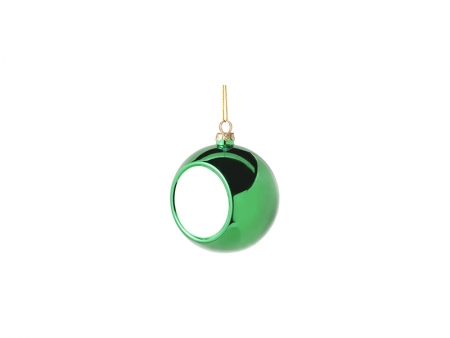 Sublimation 6cm Plastic Christmas Ball Ornament (Green)