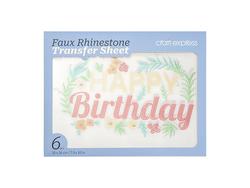 Hoja Transfer Faux Rhinestone 6pcs (Happy Birthday, 20*26cm)