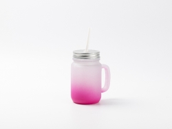 12oz/350ml Sublimation Blanks Mason Jar w/ Straw (Frosted, Gradient Color)