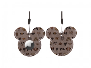 Sublimation Blanks PU AirTag Cover Pendant(Mickey Mouse, Dark Gray)