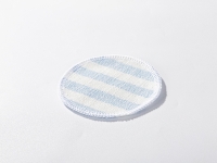 Sublimation Blanks Linen Round Mug Coaster(10*10cm, Beige and Light Blue Stripe)