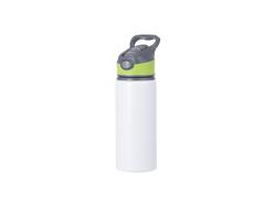 Botella Aluminio 20OZ/650ml Tapa Verde(Blanco)