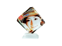 Cristal photo rhombique avec socle modèle SJ06