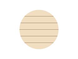 Sinal de Painel de Madeira Redondo com Listras (φ25,4*1,5cm)